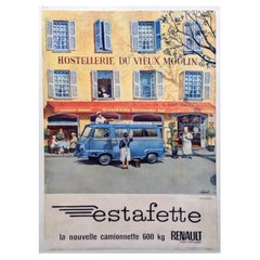 Affiche rétro originale Renault Estafette, 1960