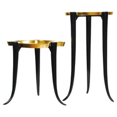 Niedriger Beistelltisch „Chime“ in Gold, Rot und Schwarz von Elan Atelier IN STOCK