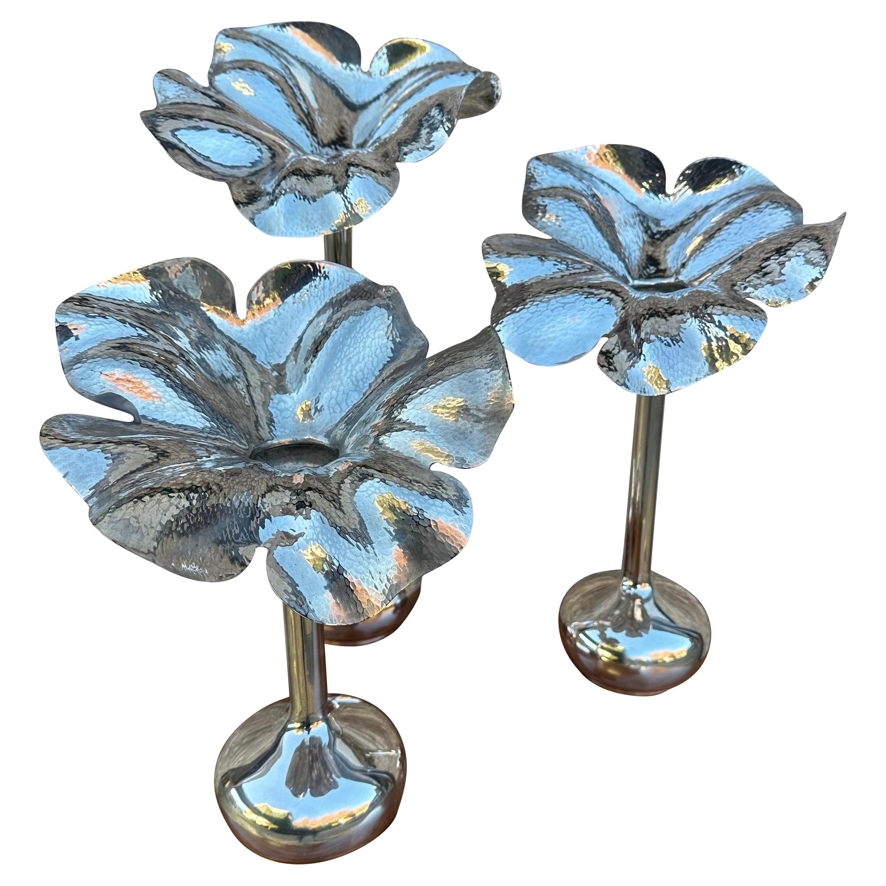 Set di vasi floreali placcati in argento di Evolucao, Brasile in vendita
