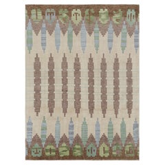 Tappeto in stile scandinavo Rug & Kilim in beige-marrone blu con motivi geometrici