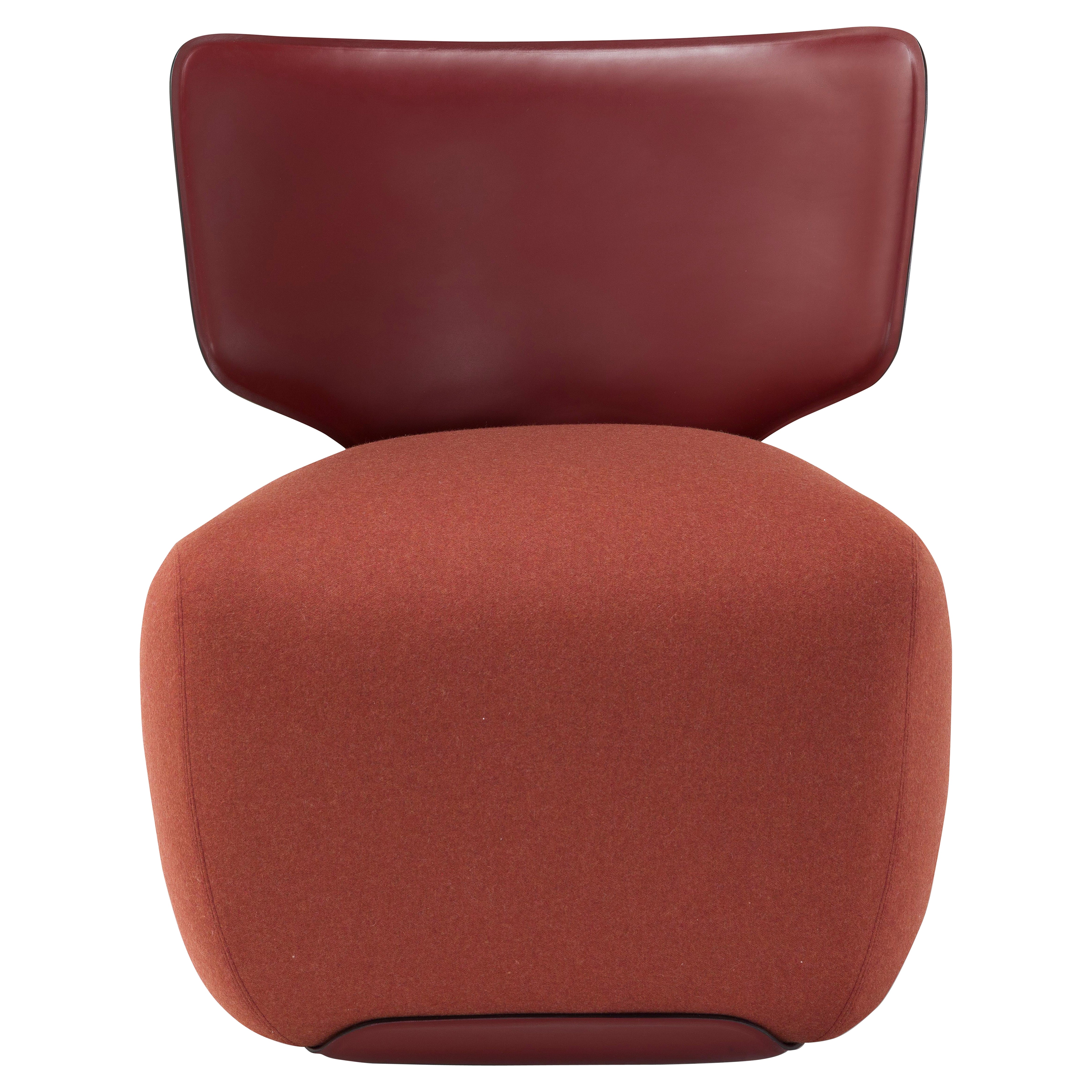 Fabric and Cuoio Noa Armchair by Amura Lab