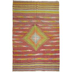 Turkish Kilim Area Size Flat-Weave Rug 5