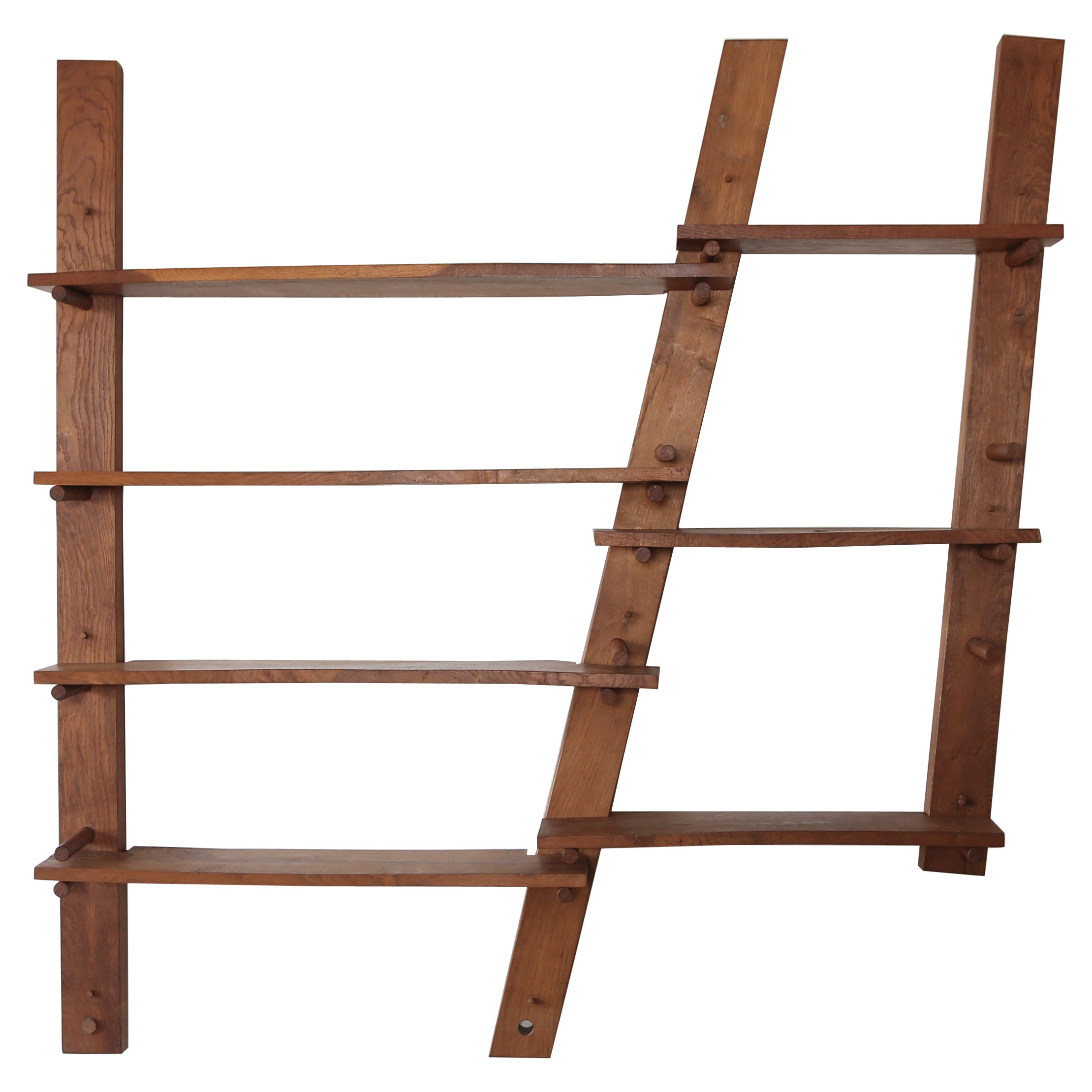 Estantería de pared asimétrica, Francia, años 60/70