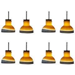 Eight Adjustable Italian Murano Glass Ceiling Lights 11