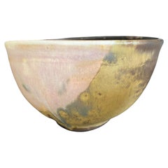 Vintage Tashiko Tazaezu Signed Japanese Hawaiian Studio Pottery Glazed Chawan Tea Bowl