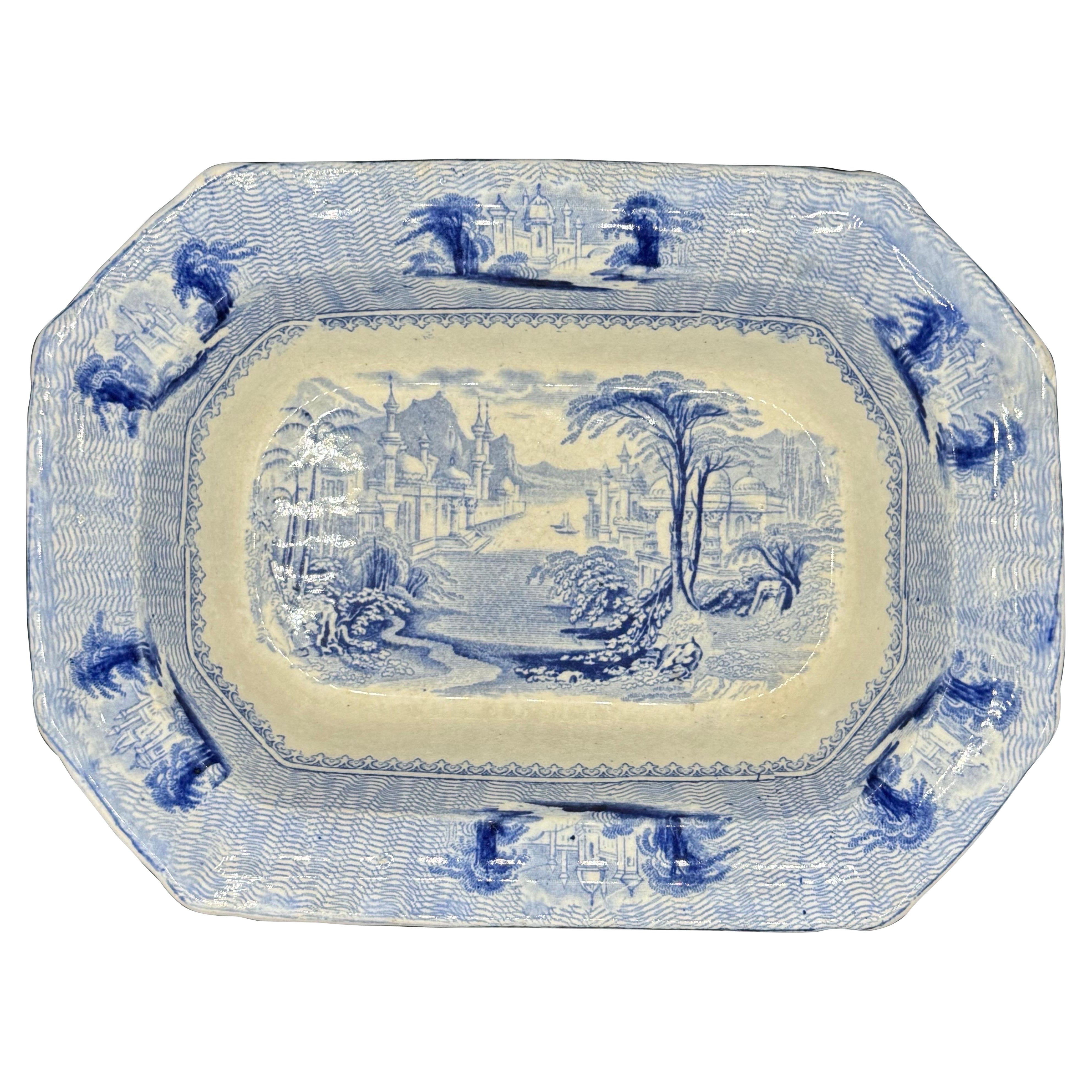 Plato Azul y Blanco "Siam  Patrón Ironstone Transferware
