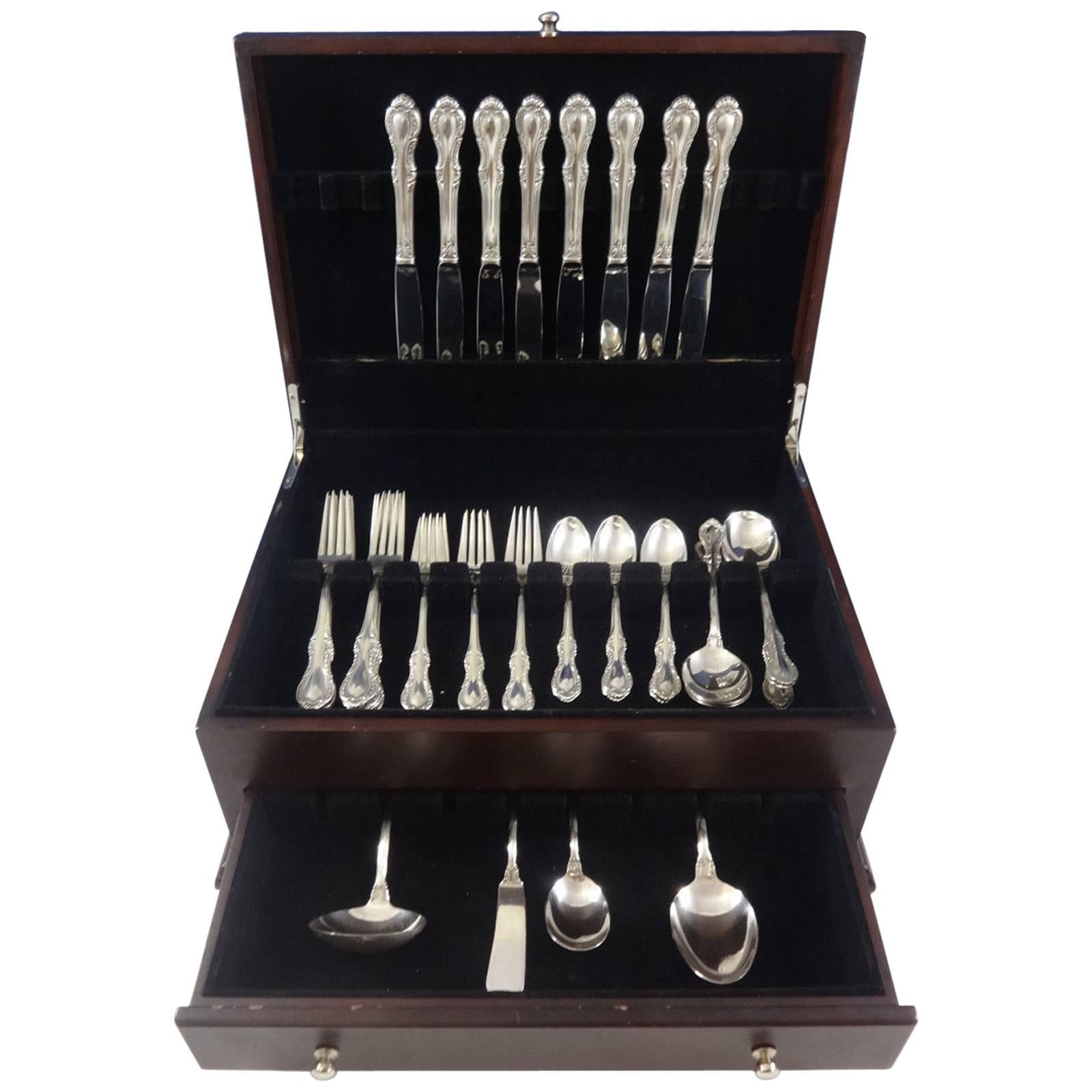 Southern Colonial by International Sterling Silver Flatware Service Set 44 Pcs For Sale