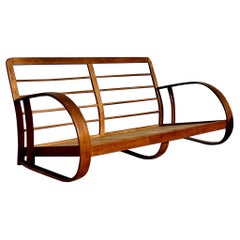 Canapé vintage moderne du milieu du siècle dernier en bois courbé d'après Gilbert Rohde