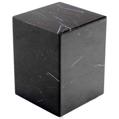 Black Marble Cube Shape Pedestal