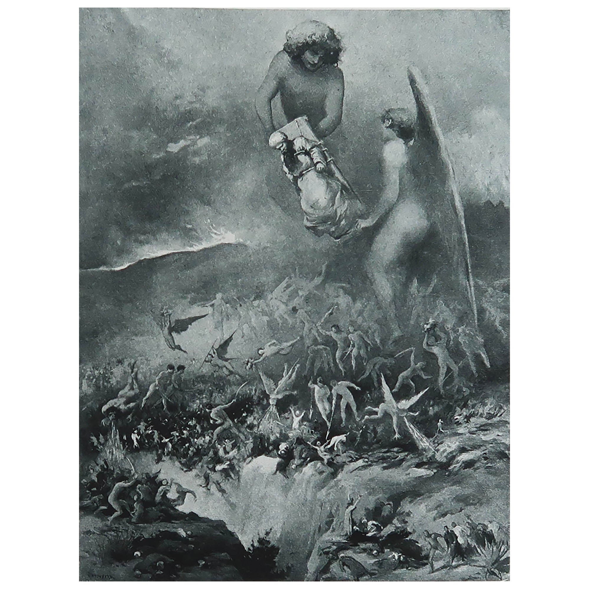 Grabado original antiguo " Las mil y una noches " según Albert Letchford. 1897