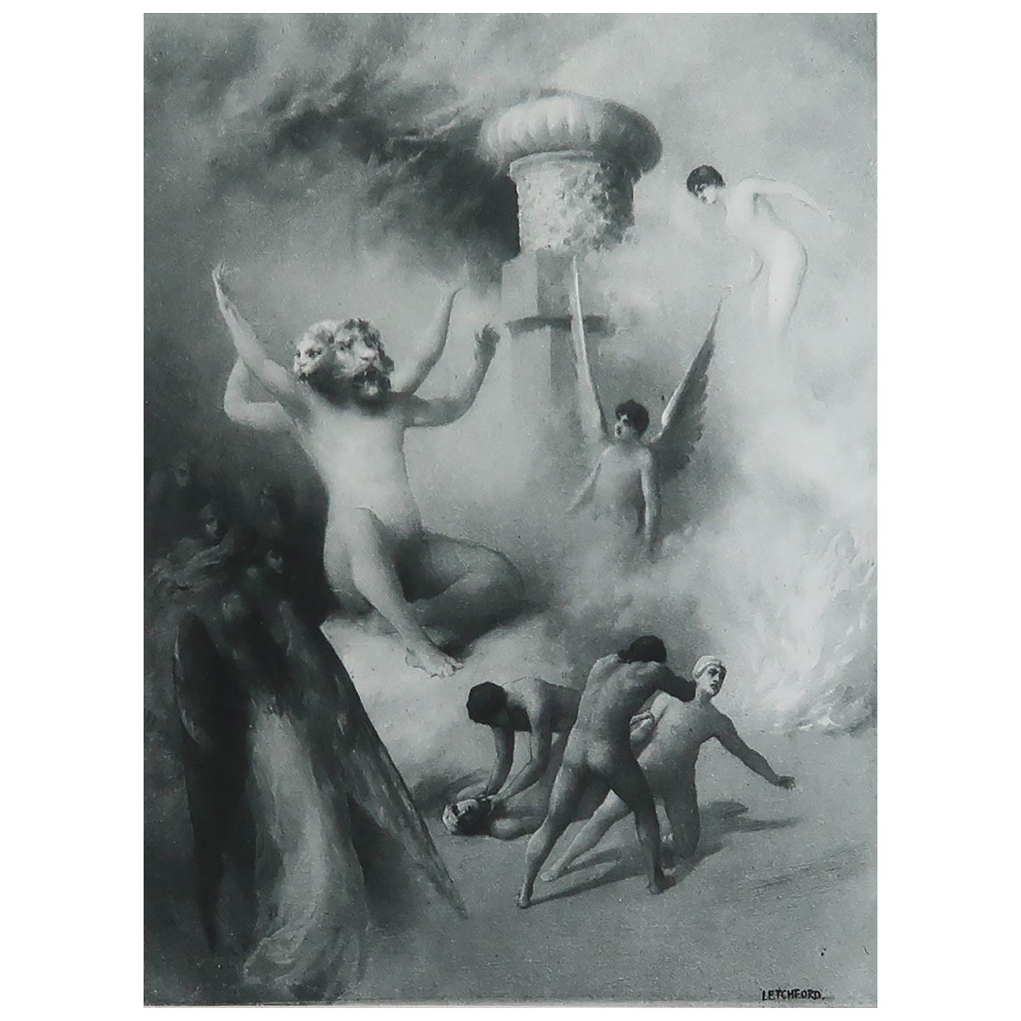 Original Antique " Arabian Nights " Print After Albert Letchford. 1897