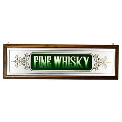 Etched Pub Mirror Fine Whiskey Advertising Sign