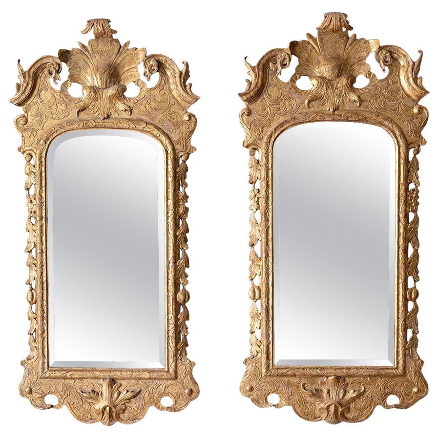 Pair of George II Giltwood Pier Mirrors, from collection of Walter P. Chrysler For Sale
