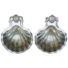 Pair of Plaza Hotel Silver Shell Vide Poche