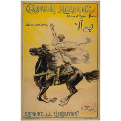 Romberg, Original Vintage Poster, Algerian Bank Loan, Horse Arab Stallion, 1918