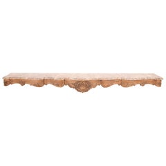 Large Late 19th Century Liégeoise Carved Oak and Marble Wall Mounted Console