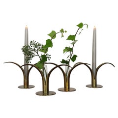 Scandinavian Ivar Alenius Björk Brass Liljan Candleholder for Ystad Metal 1940s