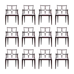 Sofisticato set di 12 sedie con schienale a stella ALL ARM in Espresso di Tommi Parzinger
