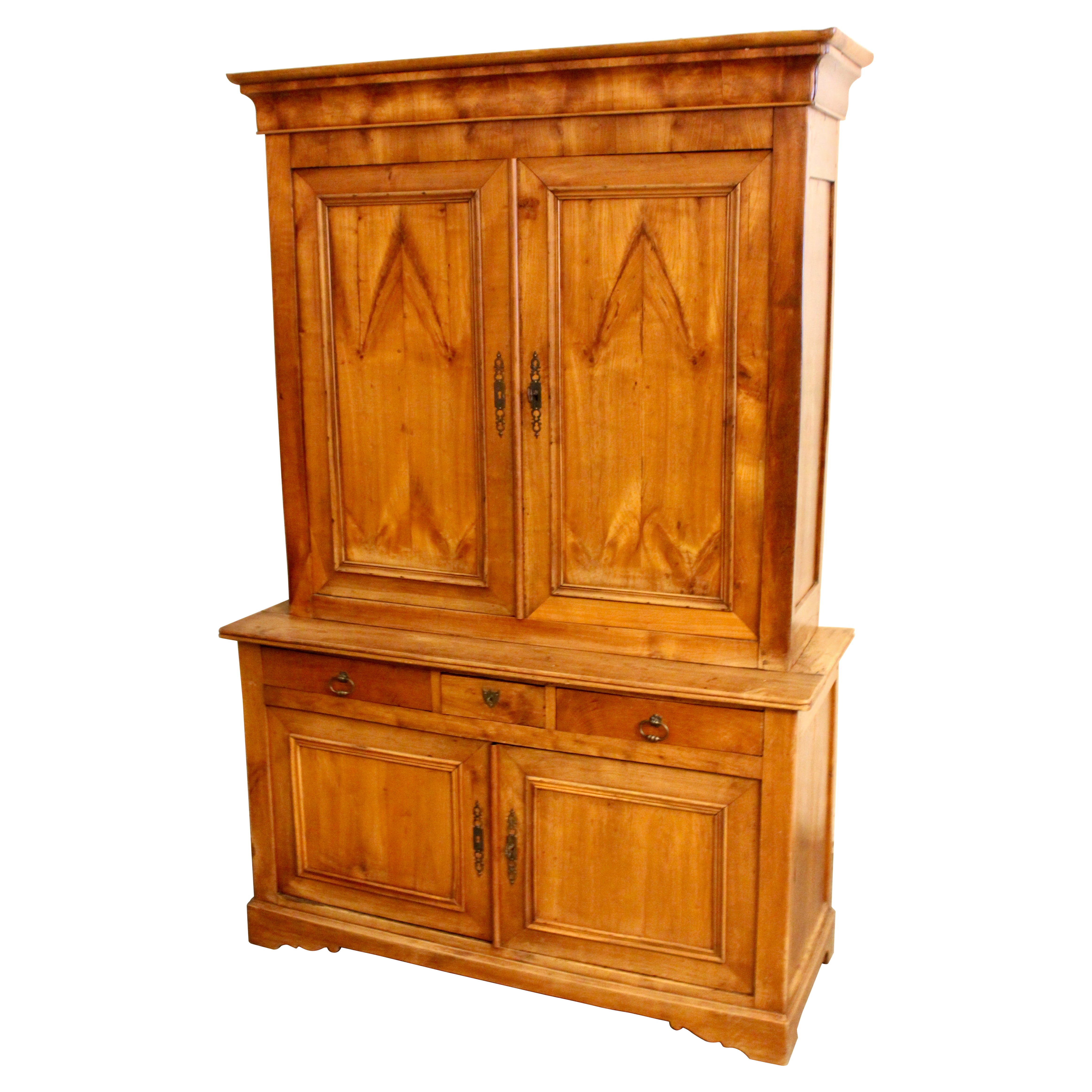 19th Century French Louis Philippe Buffet Deux Corps in Cherry
