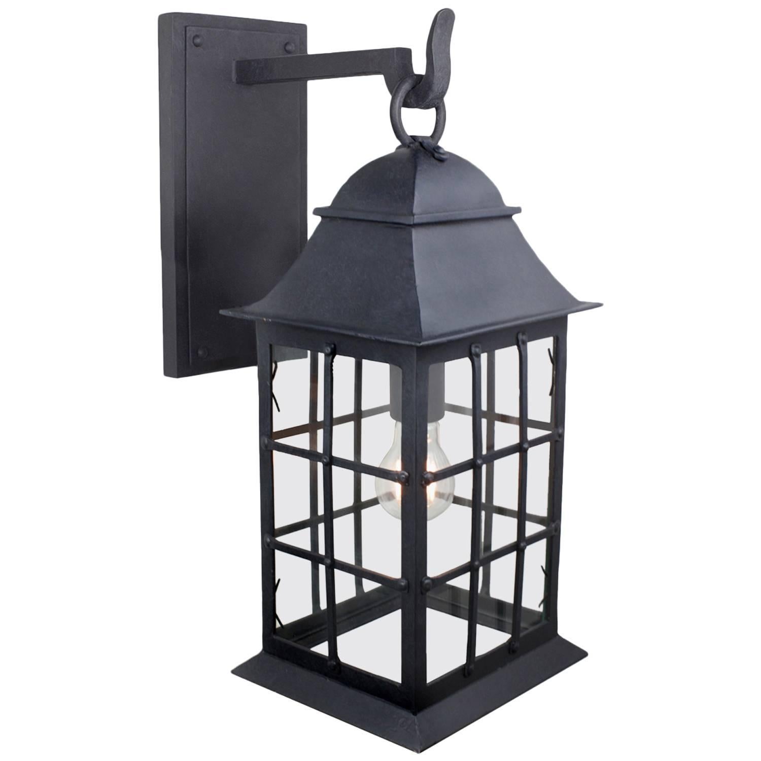 Nautical Inspired Wrought Iron Wall Lantern In Grey, by Britt Jewett