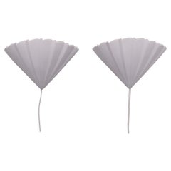 Vintage Scalloped Porcelain Sconces by Søholm, Denmark