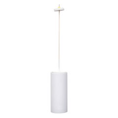 Mid-Century "Limburg" Milk Glass Cylinder Pendant Lamp by BEGA