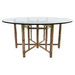 McGuire Bamboo & Glass Round Dining Table