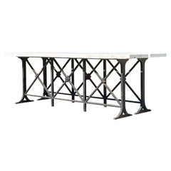 Vintage Regency Wrought Iron Benches - a Pair