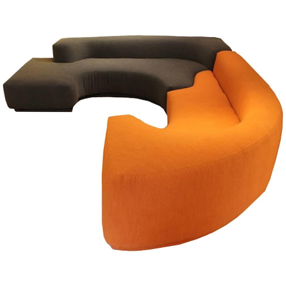 Sectional Sofa, Two-Piece "Lara" by Roberto Pamio, Noti Massari and Renato Toso For Sale