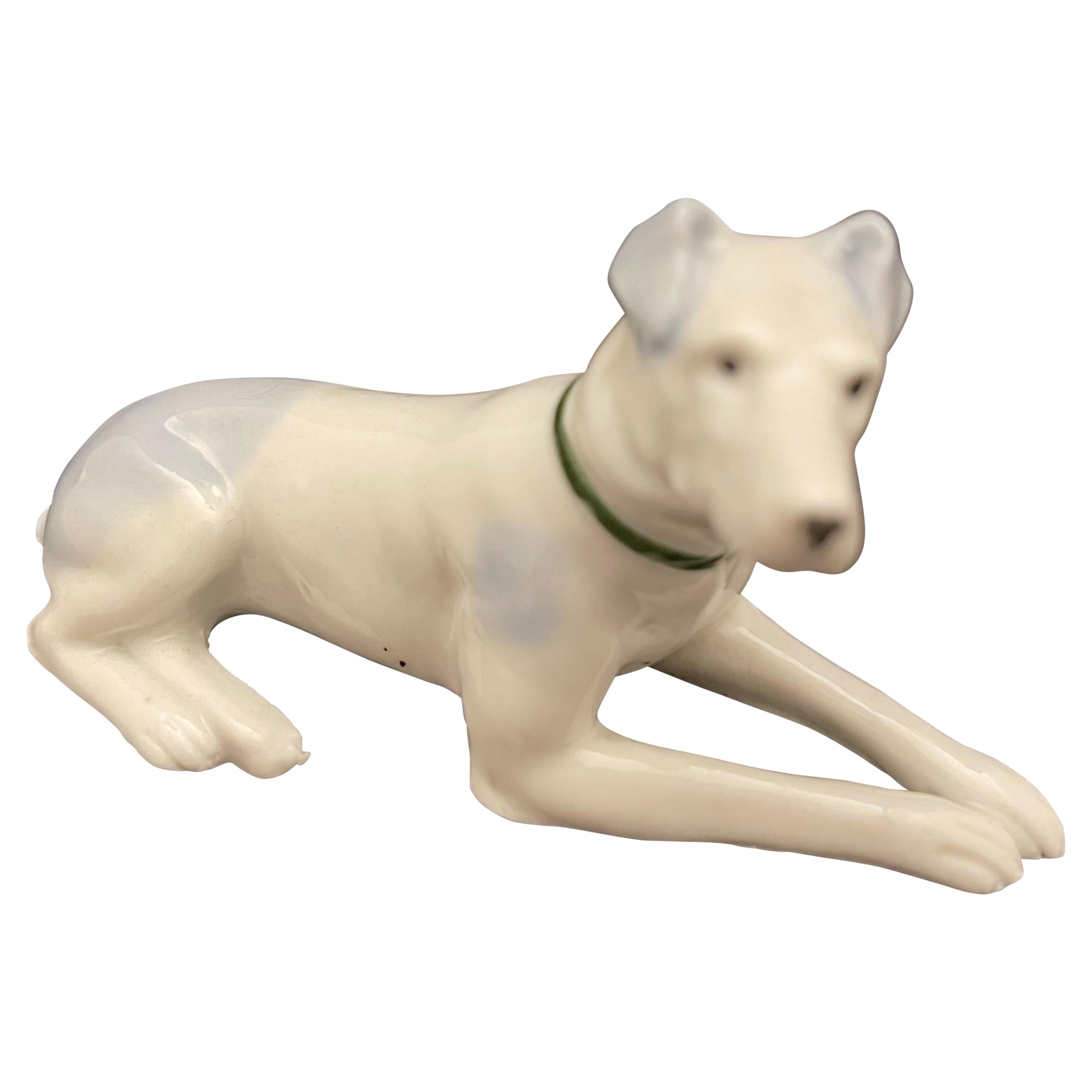 German Porcelain Figure of a Greyhound Dog, 20th Century For Sale