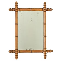Miroir vintage français en faux bambou
