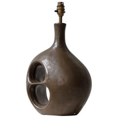 Vintage Brutalist Bronze Spelter Biomorphic Table Lamp