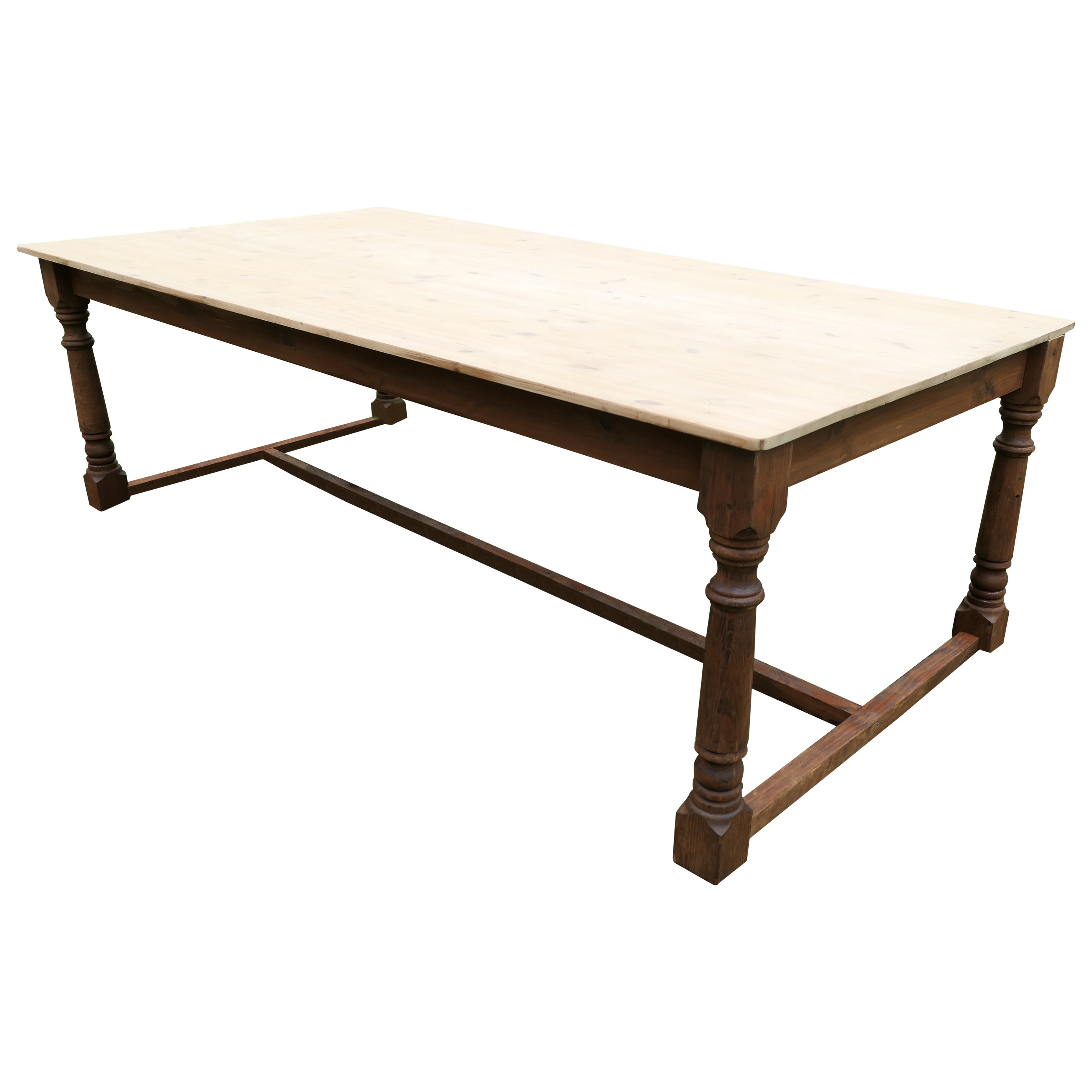 Grande table en pin de ferme en vente