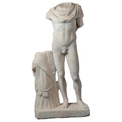 Roman style solid marble male bust