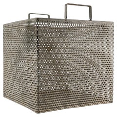 Modernist Vintage Industrial Corrugated Basket