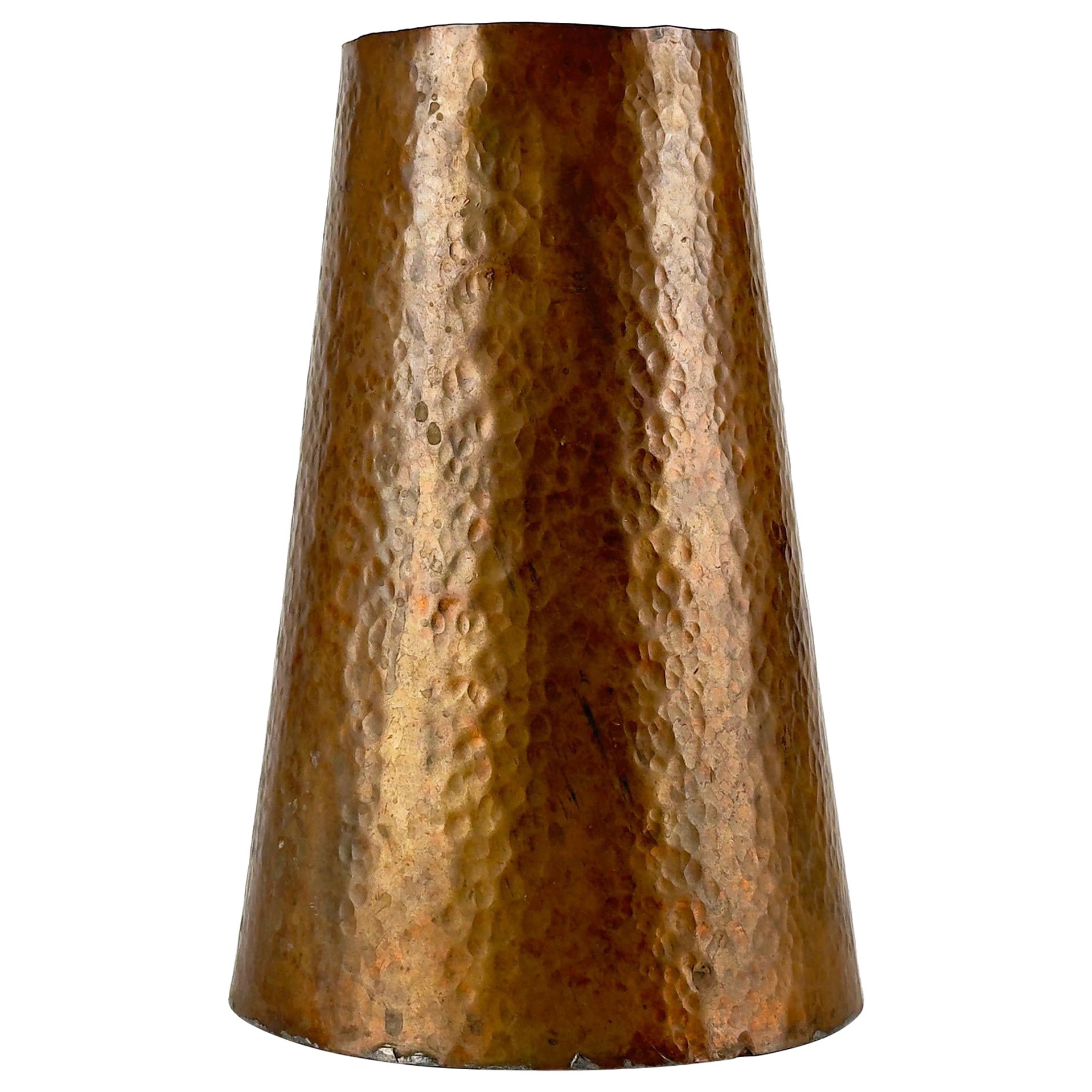 Vintage Modernist Hand Hammered Copper Vase