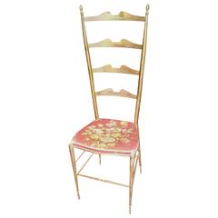 Brass Chiavari Side or Dining Chair, Hollywood Regency, Modern Style