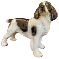 German Porcelain Figure of Cocker Spaniel Dog, 20th Century