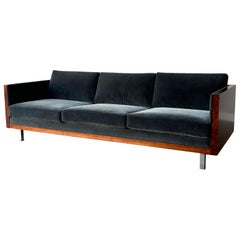 MId Century Modern Milo Baughman Style Rosewood Case Sofa, 1970s