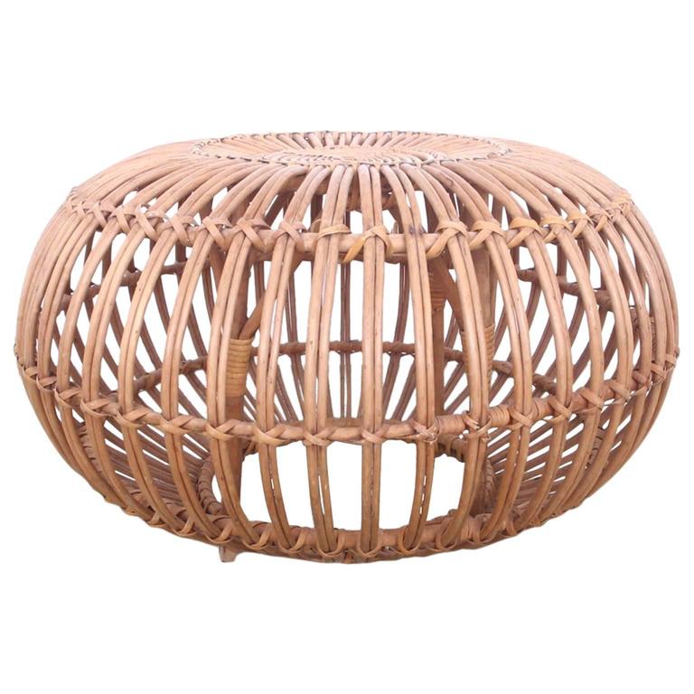 Rattan Pouf Ottoman by Franco Albini at 1stDibs
