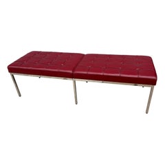 Florence Knoll per Knoll Panca in pelle sangue di bue, 2 Disponibile