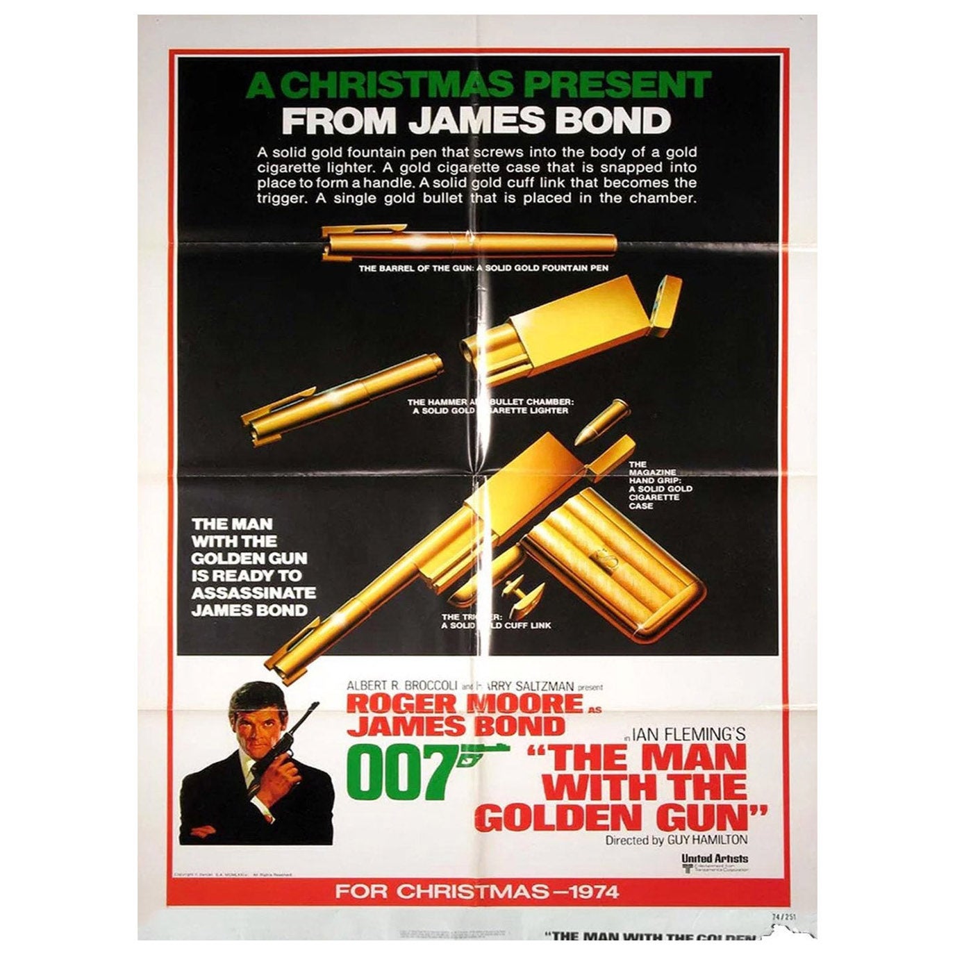 1974 The Man With The Golden Gun Original Vintage Poster