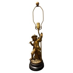 French Gold Metal Figure of A Man Departing "Le Depart" on Base, 19th Century