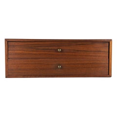 Mid Century Modern Tabletop Jewelry Chest of Drawers in Walnut