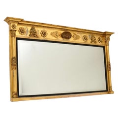 Antique Regency Gilt Wood Over Mantle Mirror