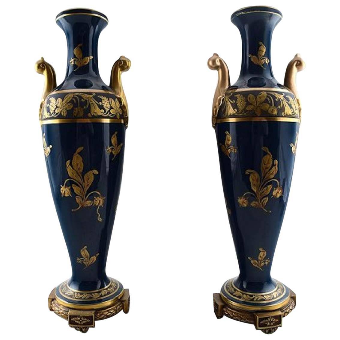 Pair of Large 19th Century Sevres Style Floor Vases in Beautiful ...
