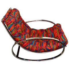 Milo Baughman Rocker with Jack Tenor Larsen Fabric