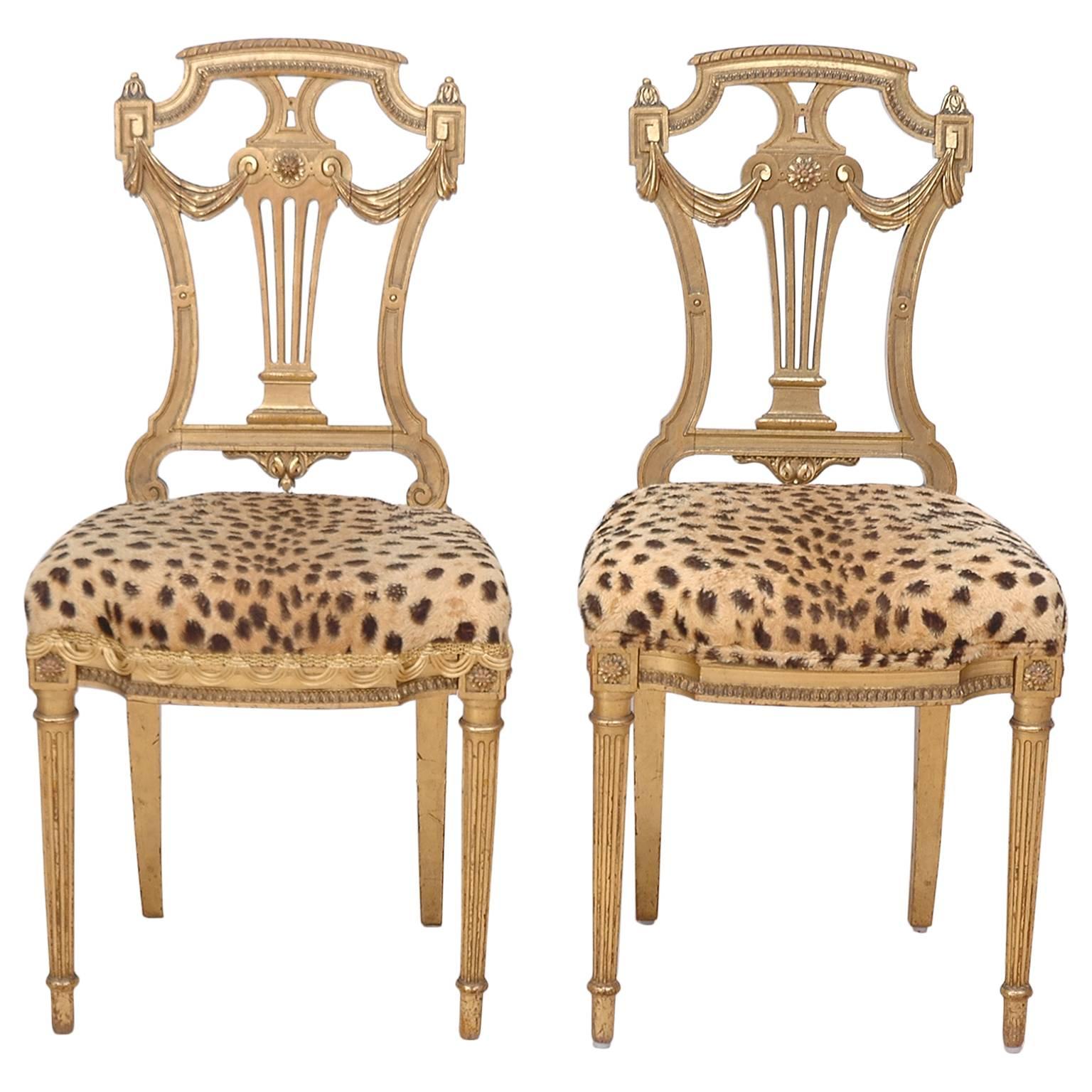 Pair of Gilded Ball Room Chairs, circa 1920