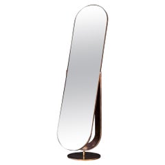 Port Free Floor Standing Mirror — Handmade in Britain — Patinated Bronze