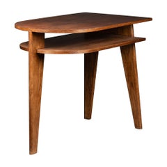 Jacques Adnet : Escritorio minimalista trípode de roble C. 1955